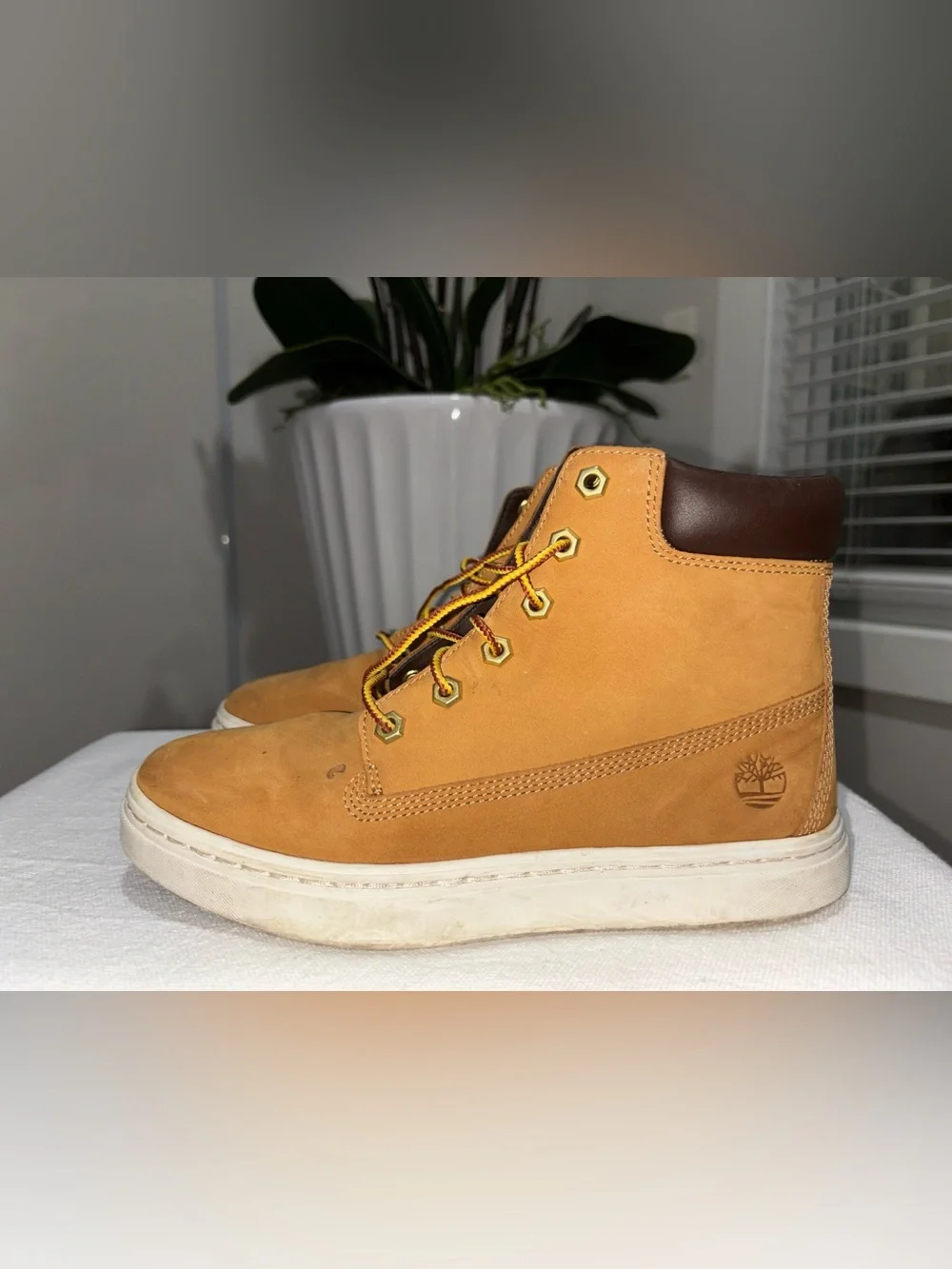 Timberland Women’s Wheat Nubuck Lace-Up High-Top Sneaker Boot